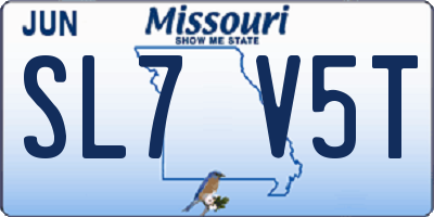 MO license plate SL7V5T