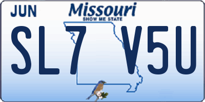 MO license plate SL7V5U