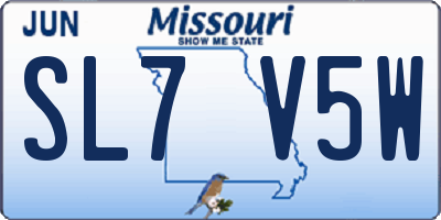 MO license plate SL7V5W