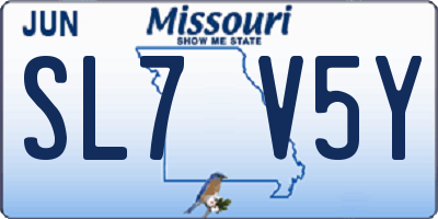 MO license plate SL7V5Y