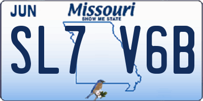 MO license plate SL7V6B