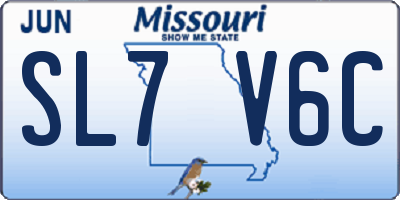 MO license plate SL7V6C