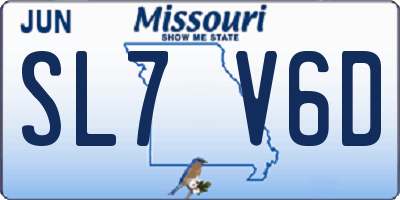 MO license plate SL7V6D