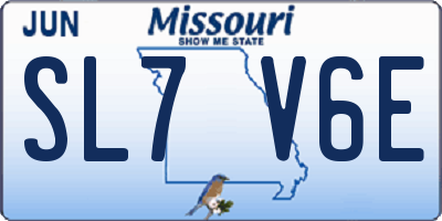 MO license plate SL7V6E
