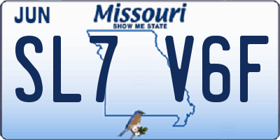 MO license plate SL7V6F