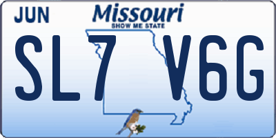 MO license plate SL7V6G