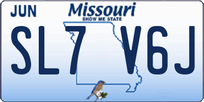 MO license plate SL7V6J