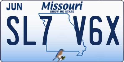 MO license plate SL7V6X