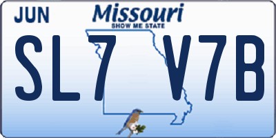 MO license plate SL7V7B