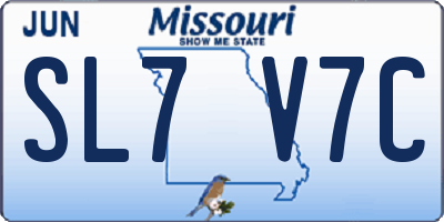 MO license plate SL7V7C