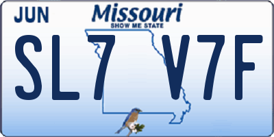 MO license plate SL7V7F