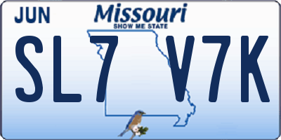 MO license plate SL7V7K