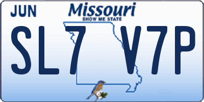 MO license plate SL7V7P