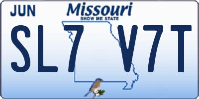 MO license plate SL7V7T