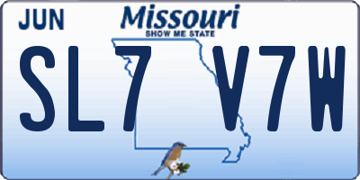 MO license plate SL7V7W