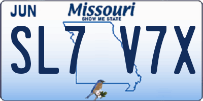 MO license plate SL7V7X
