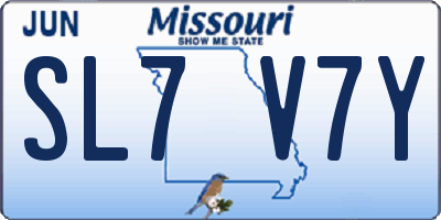 MO license plate SL7V7Y