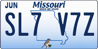 MO license plate SL7V7Z