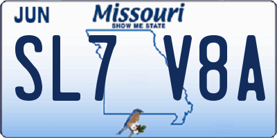 MO license plate SL7V8A