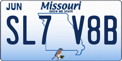 MO license plate SL7V8B