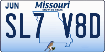 MO license plate SL7V8D