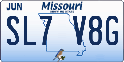 MO license plate SL7V8G