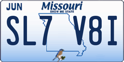 MO license plate SL7V8I
