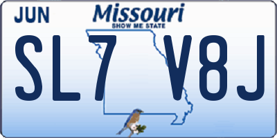 MO license plate SL7V8J