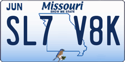 MO license plate SL7V8K
