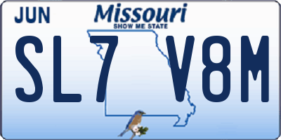 MO license plate SL7V8M