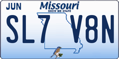 MO license plate SL7V8N