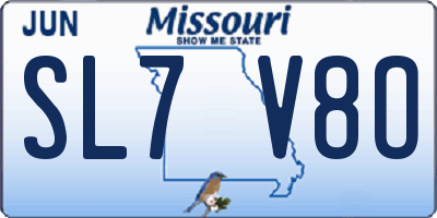MO license plate SL7V8O