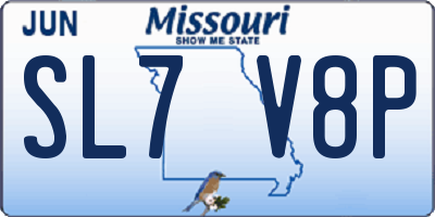 MO license plate SL7V8P
