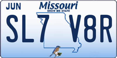 MO license plate SL7V8R