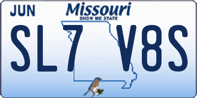 MO license plate SL7V8S