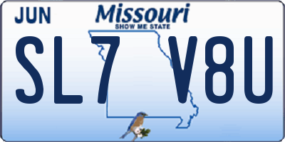 MO license plate SL7V8U