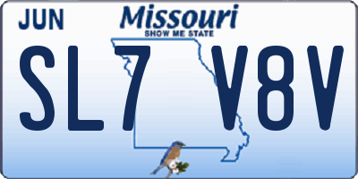 MO license plate SL7V8V