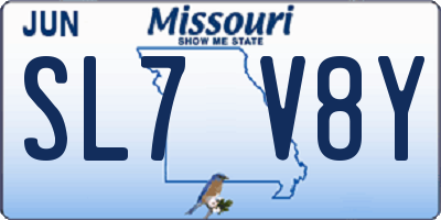 MO license plate SL7V8Y
