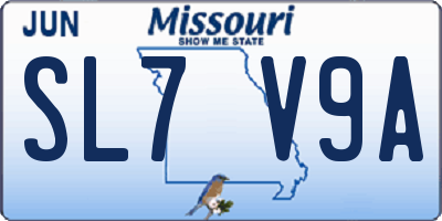 MO license plate SL7V9A