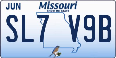 MO license plate SL7V9B