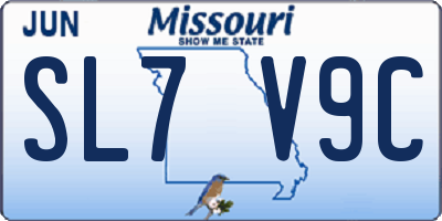 MO license plate SL7V9C