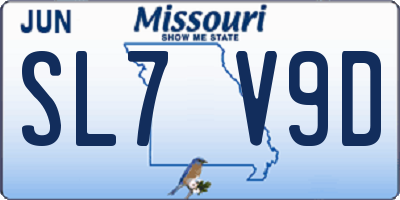 MO license plate SL7V9D