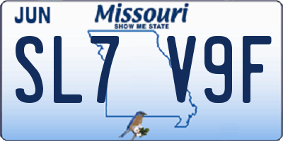 MO license plate SL7V9F