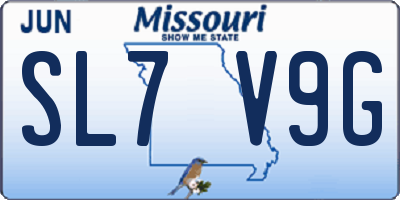MO license plate SL7V9G