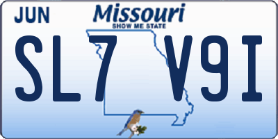 MO license plate SL7V9I