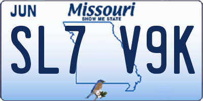 MO license plate SL7V9K