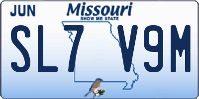 MO license plate SL7V9M
