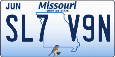 MO license plate SL7V9N