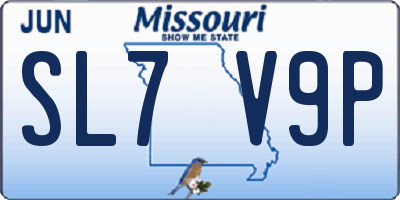 MO license plate SL7V9P