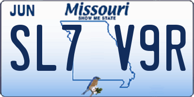 MO license plate SL7V9R